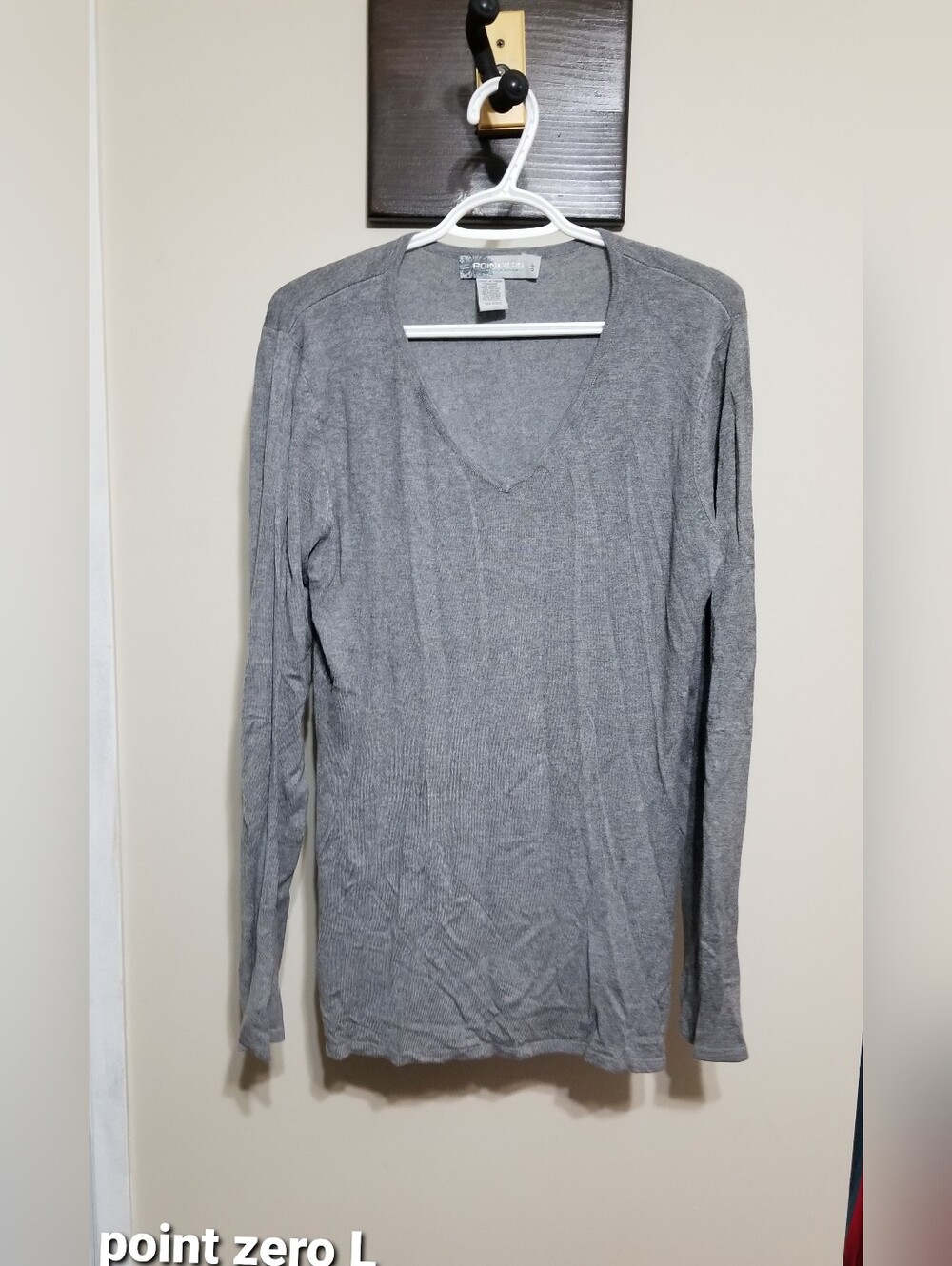 Point Zero Top V Neck Large Grey